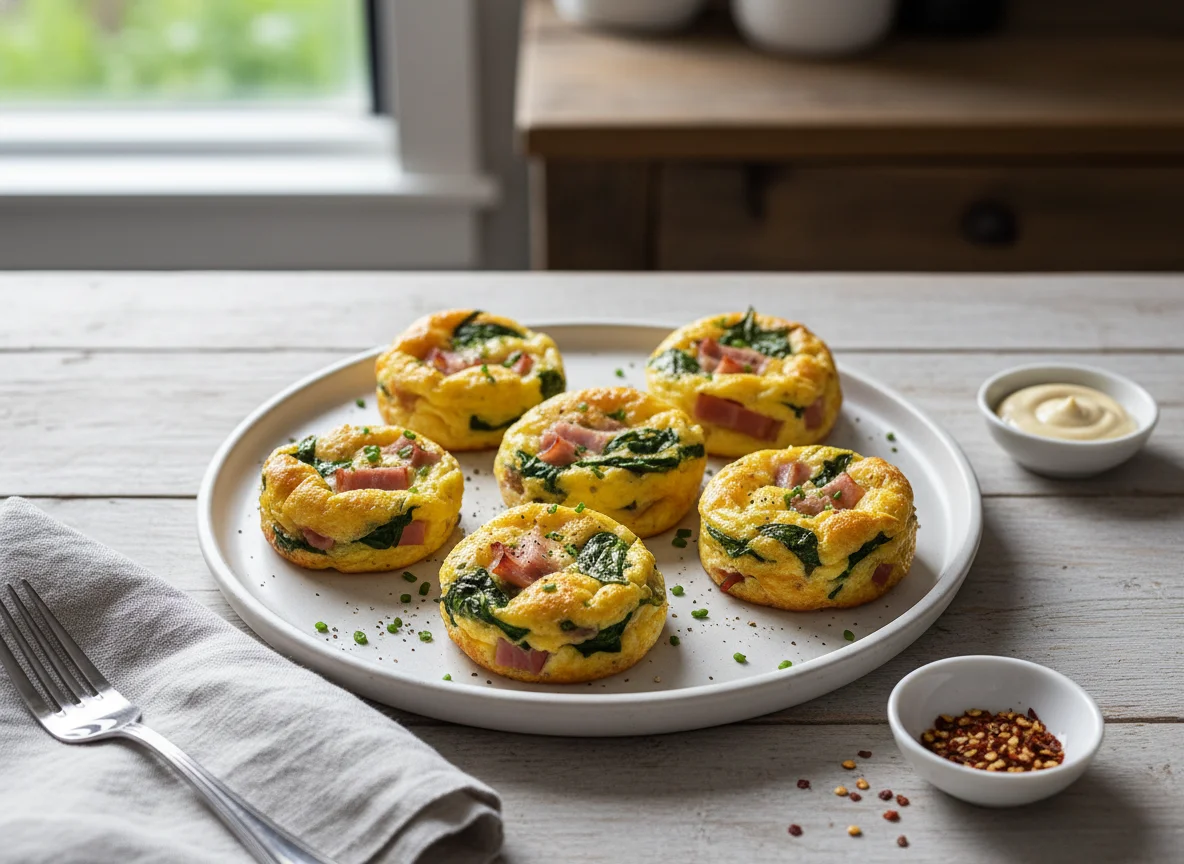 Egg Bites with Ham and Spinach photo