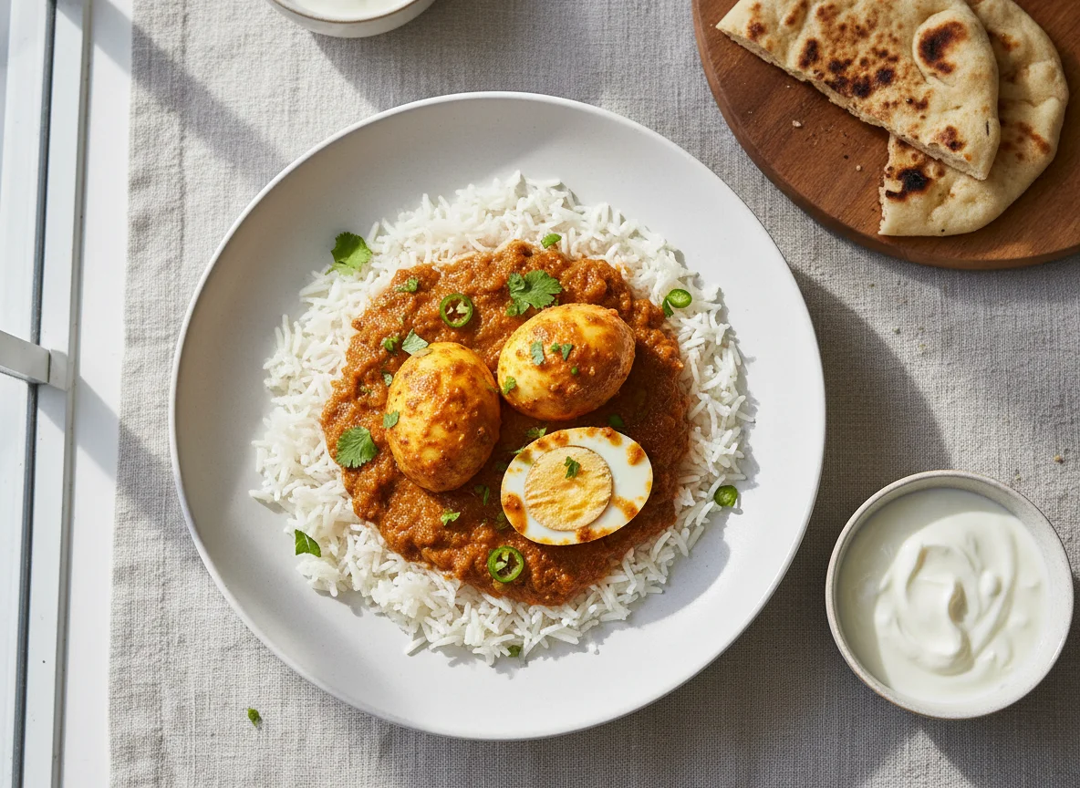 Egg Curry with Rice photo