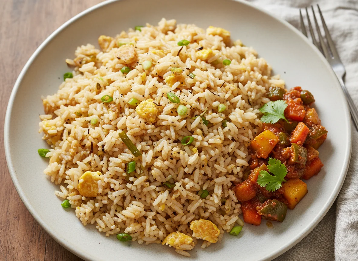 Egg Fried Rice with Achar photo