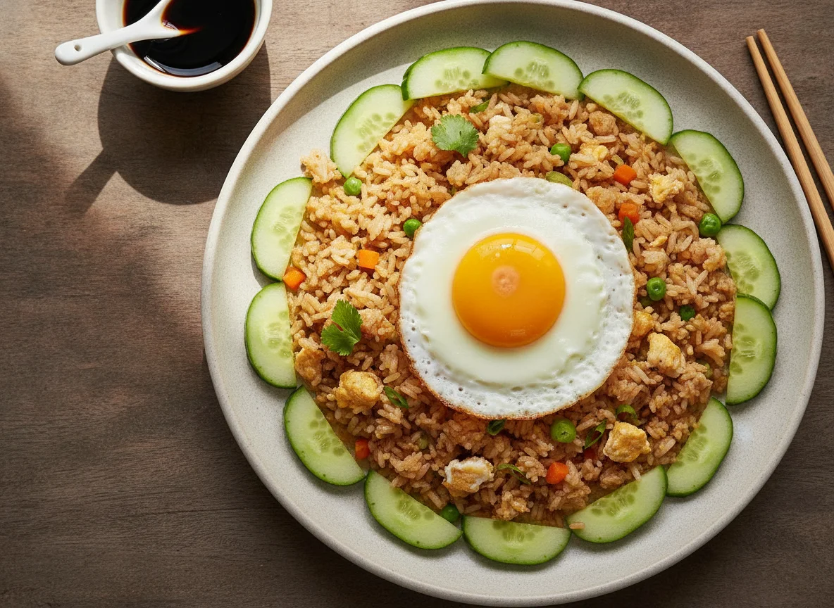 Egg Fried Rice with Cucumber photo