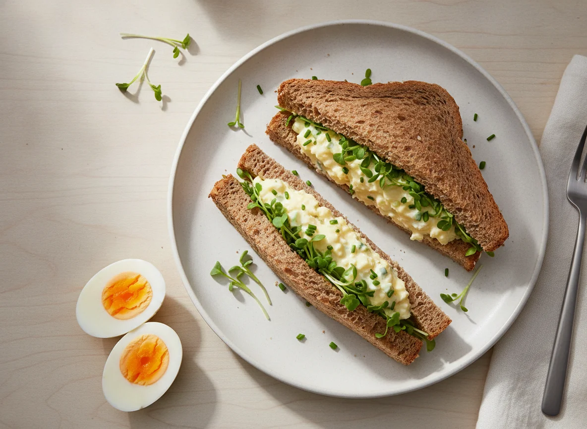 Egg Mayo & Cress Sandwich on Malted Bread photo