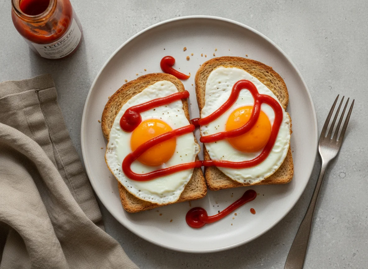 Egg on Toast with Ketchup photo