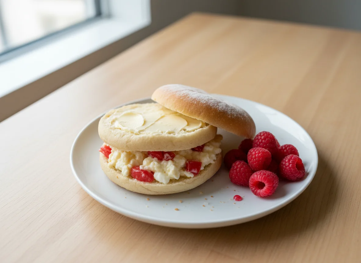 Egg Scramble & Bun photo