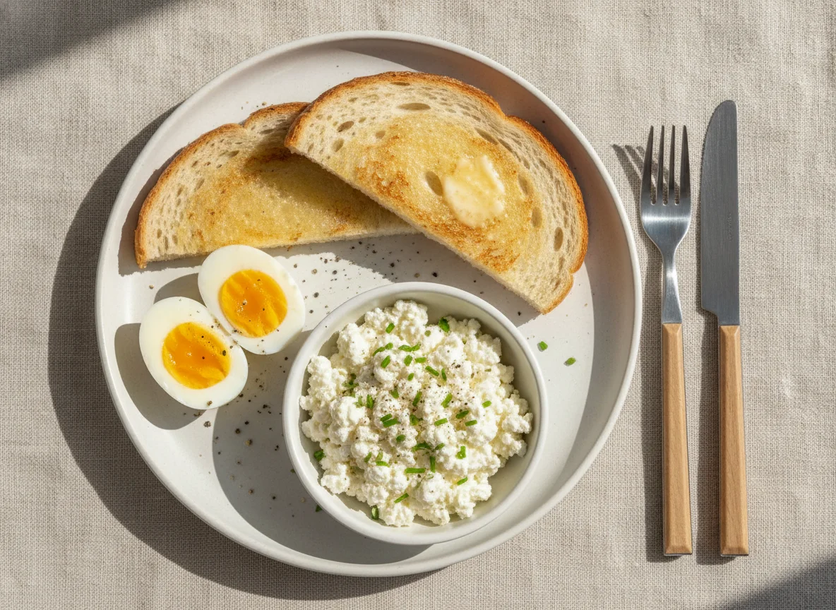 Egg, Toast and Cottage Cheese photo