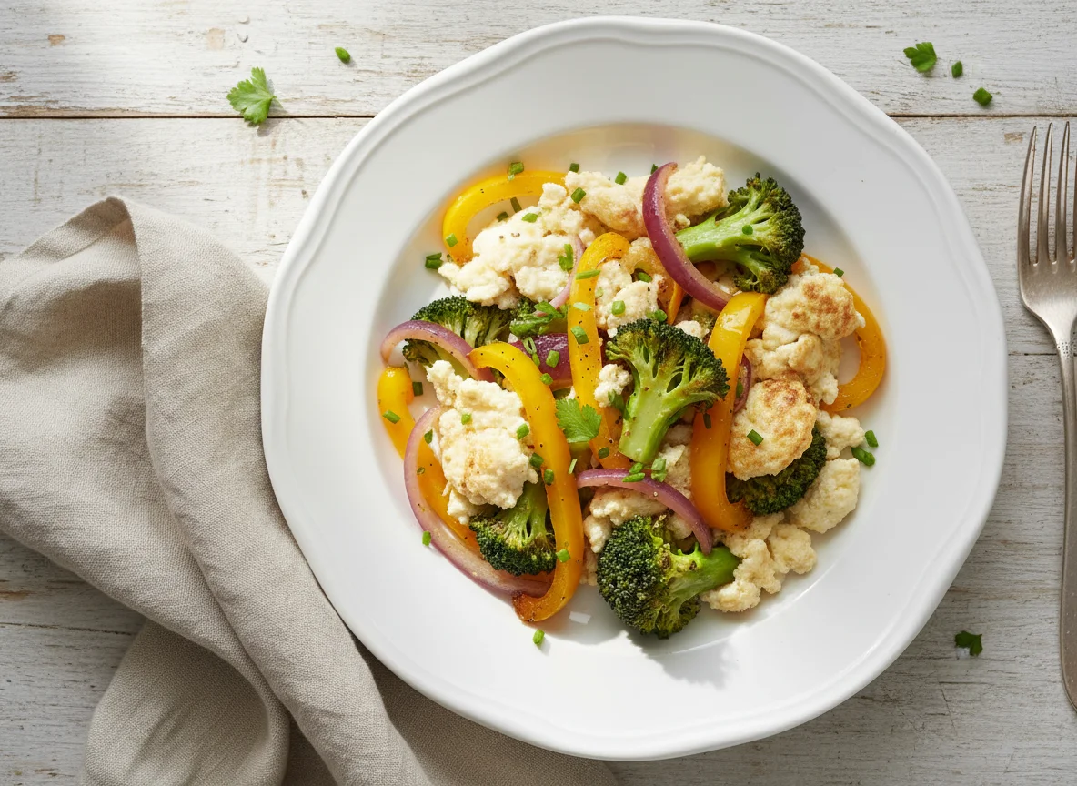Egg whites with sautéed vegetables photo
