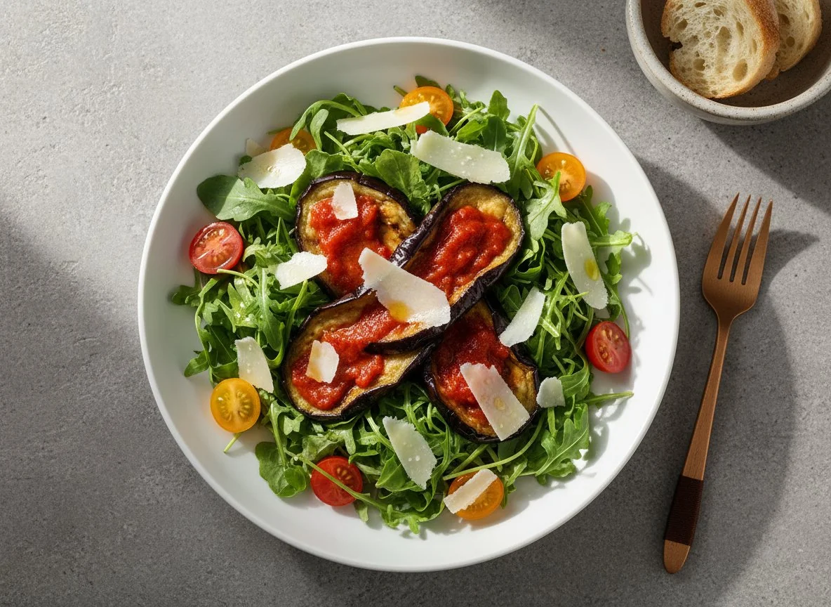 Eggplant and Arugula Salad with Parmesan photo