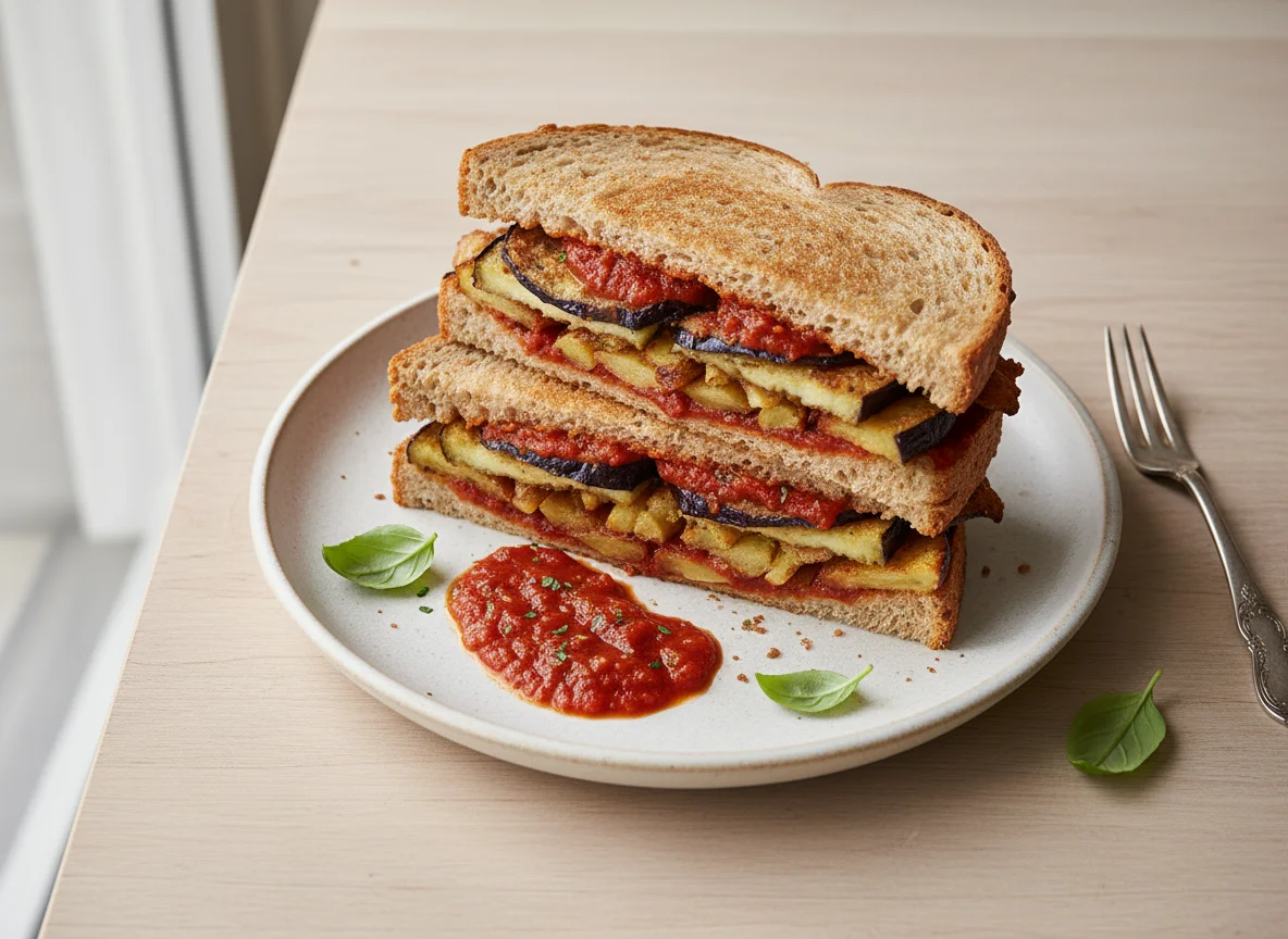 Eggplant and Potato Sandwich photo