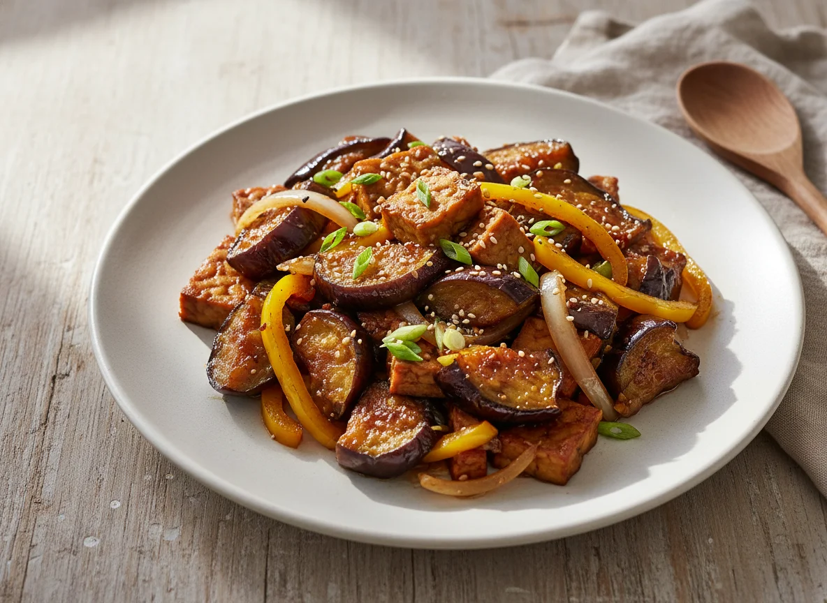 Eggplant and Tempeh Stir-fry photo
