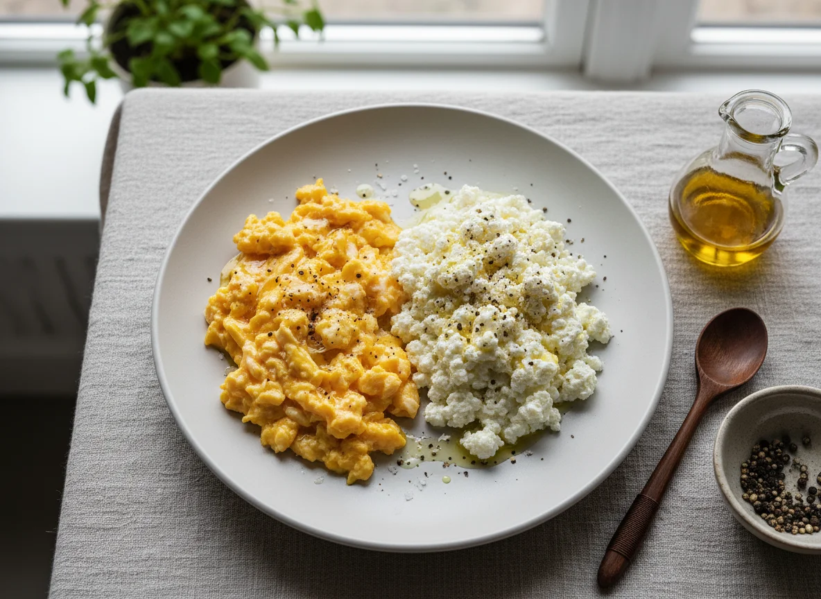 Eggs and Cottage Cheese Breakfast photo