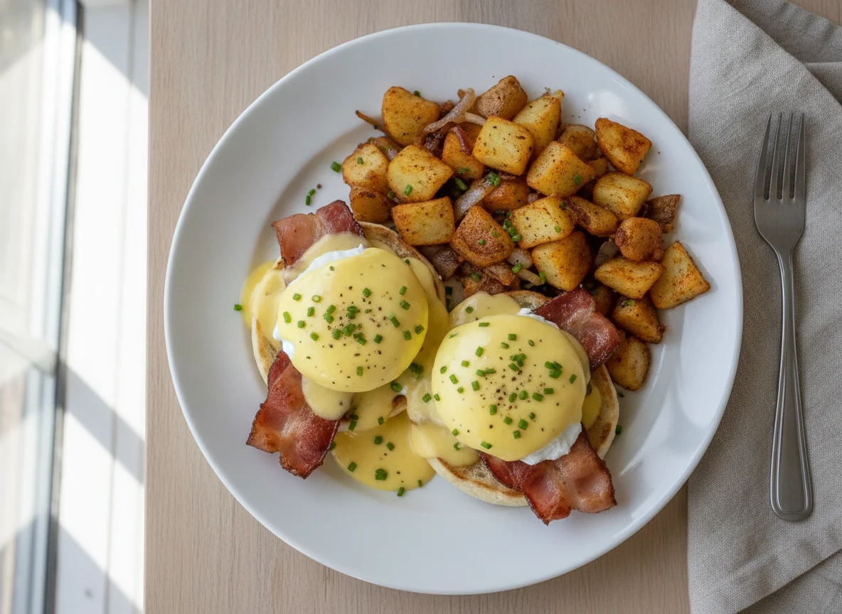 Eggs Benedict with Home Fries photo