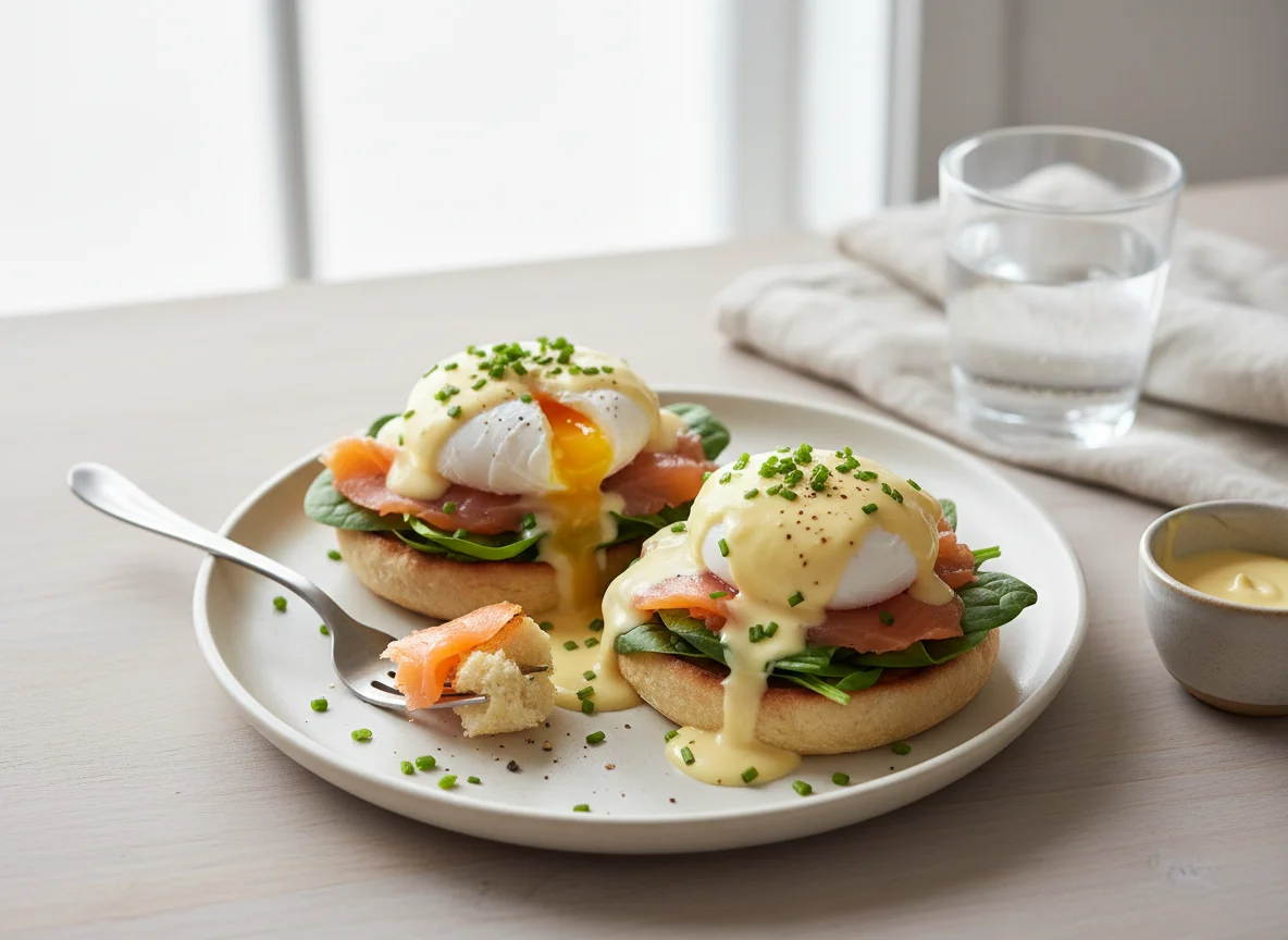 Eggs Benedict with Smoked Salmon and Spinach photo