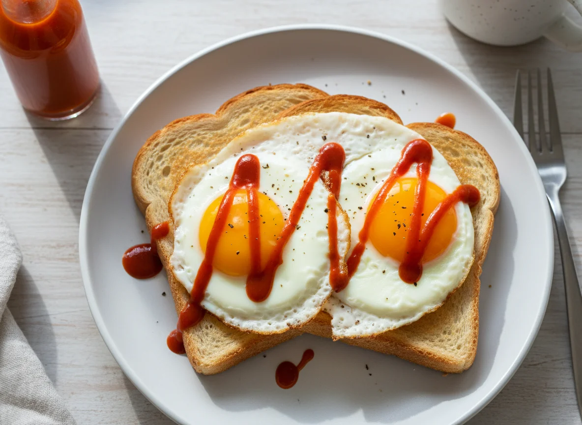 Eggs on Toast with Hot Sauce photo