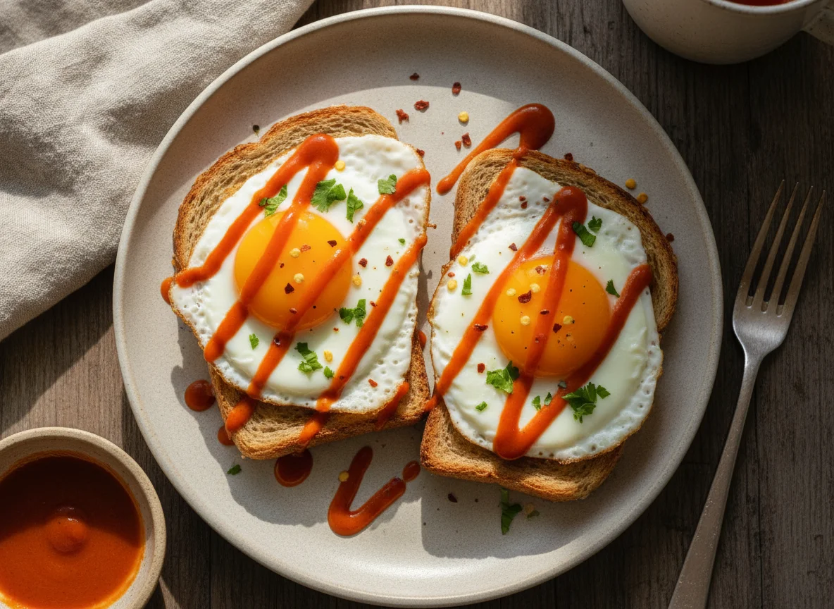 Eggs on Toast with Sauce photo