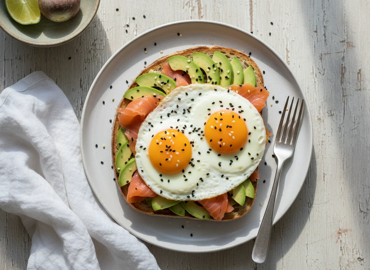 Eggs with Avocado and Smoked Salmon photo