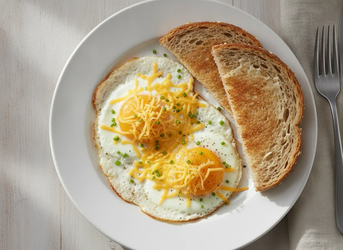 Eggs with Cheese and Wholemeal Toast photo