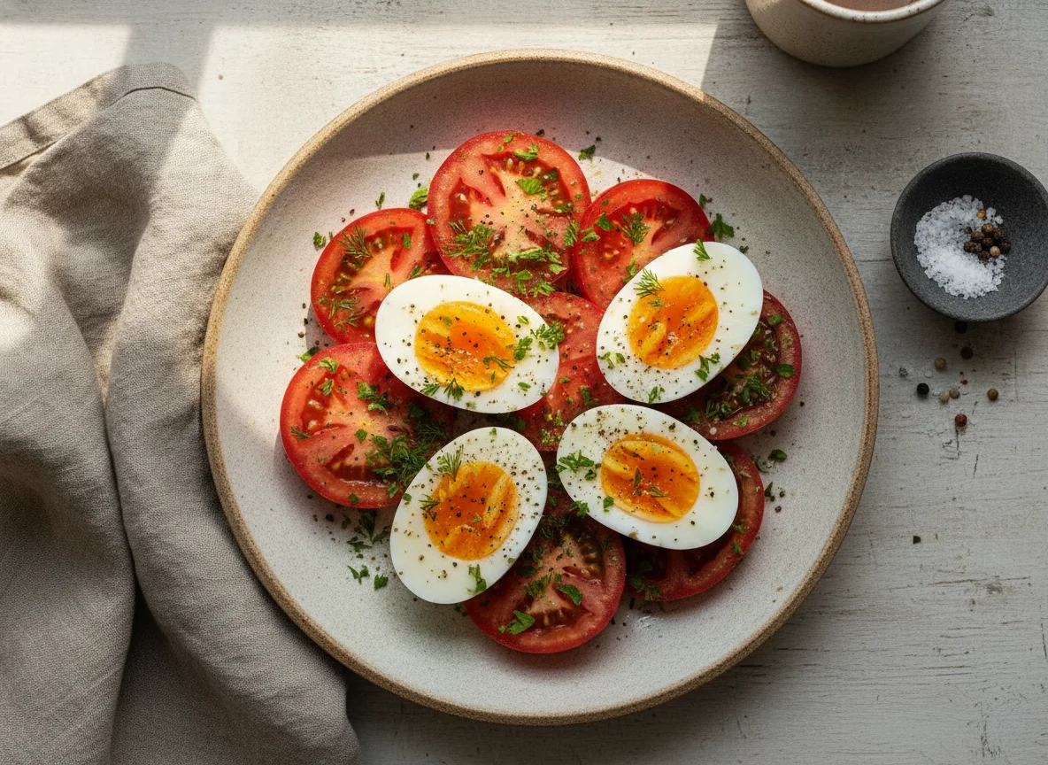Eggs with Tomato and Seasoning photo