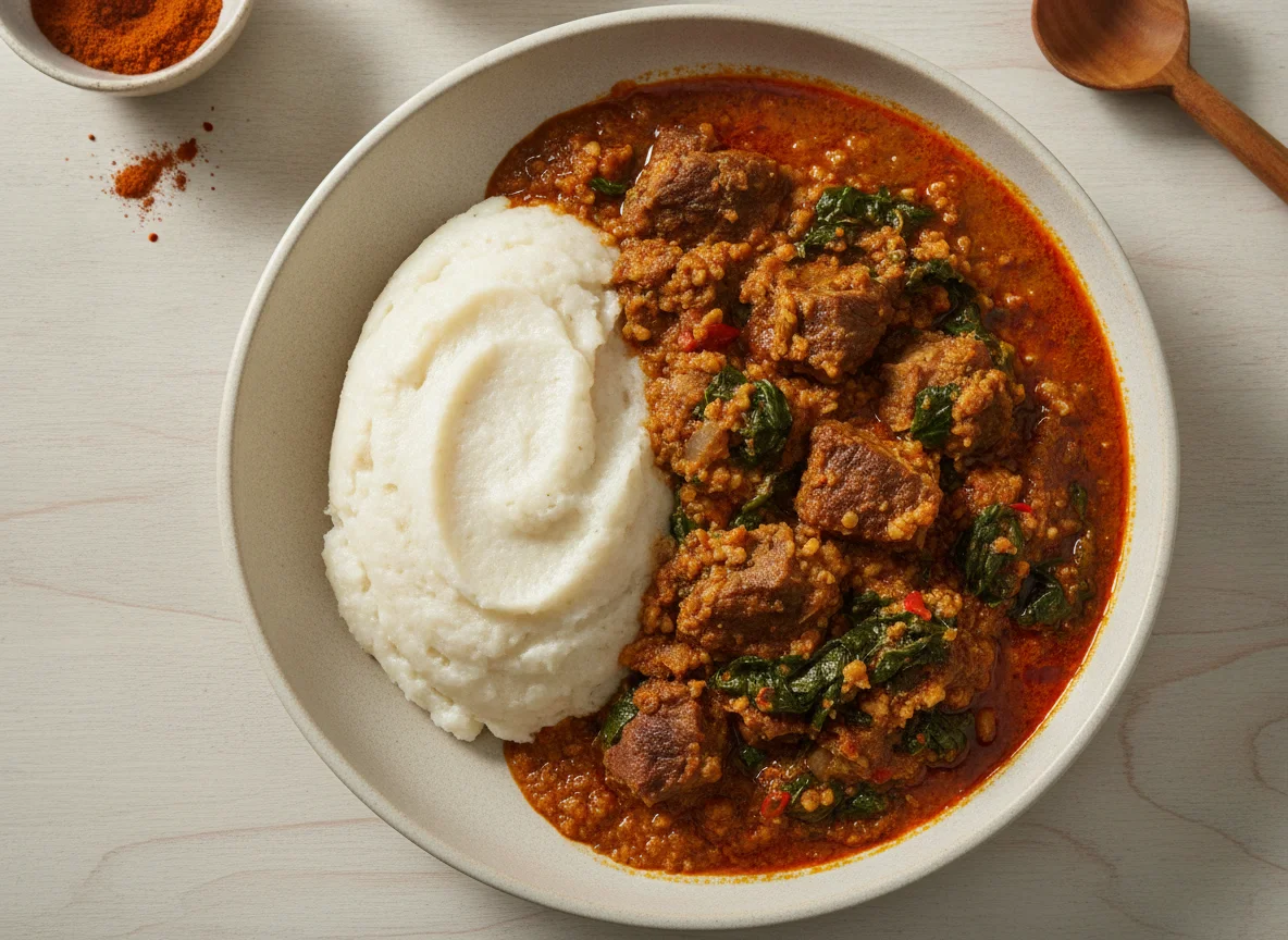 Egusi Soup with Pounded Yam photo