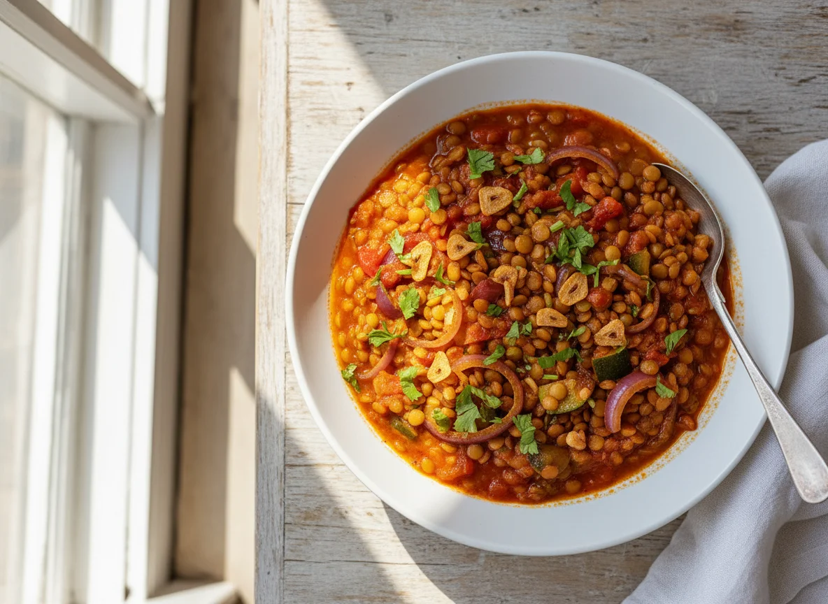 Egyptian Lentil Stew (Mesakaa style) photo