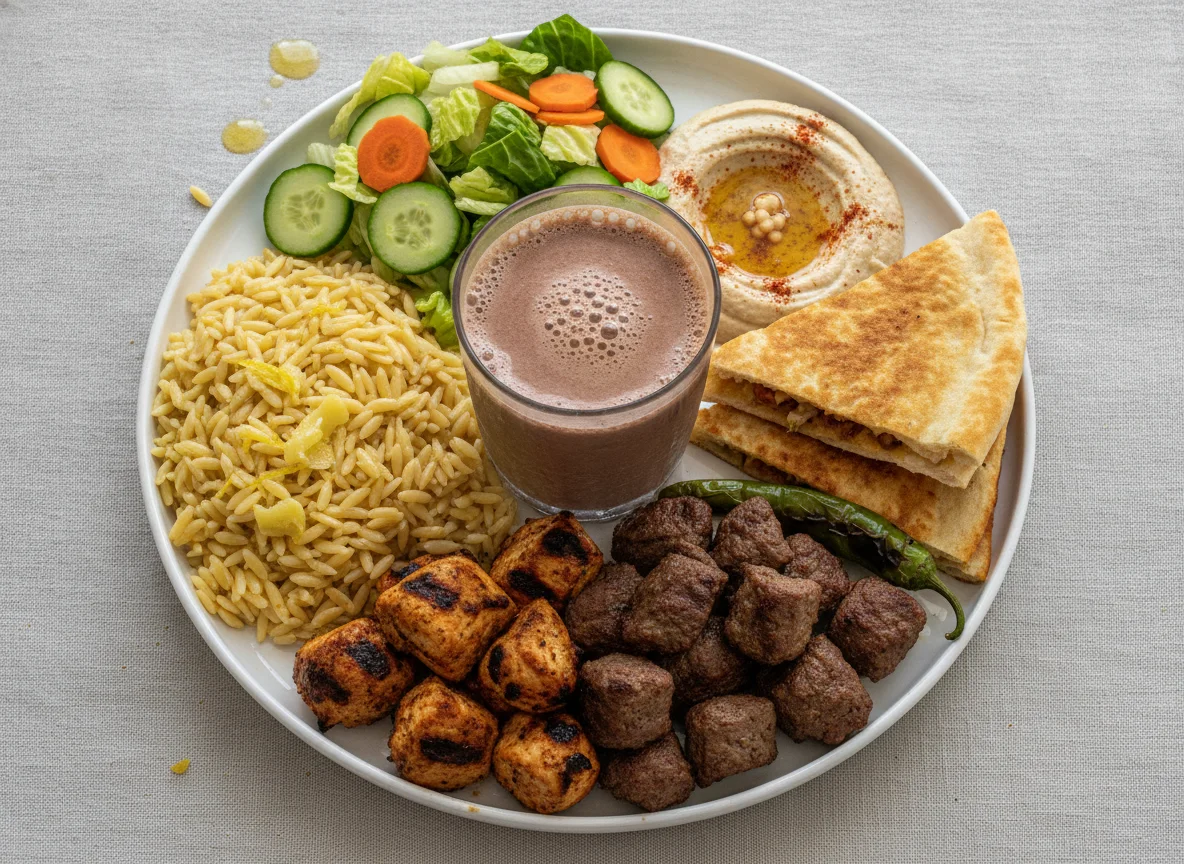 Egyptian Mixed Platter with Chocolate Protein Milk photo