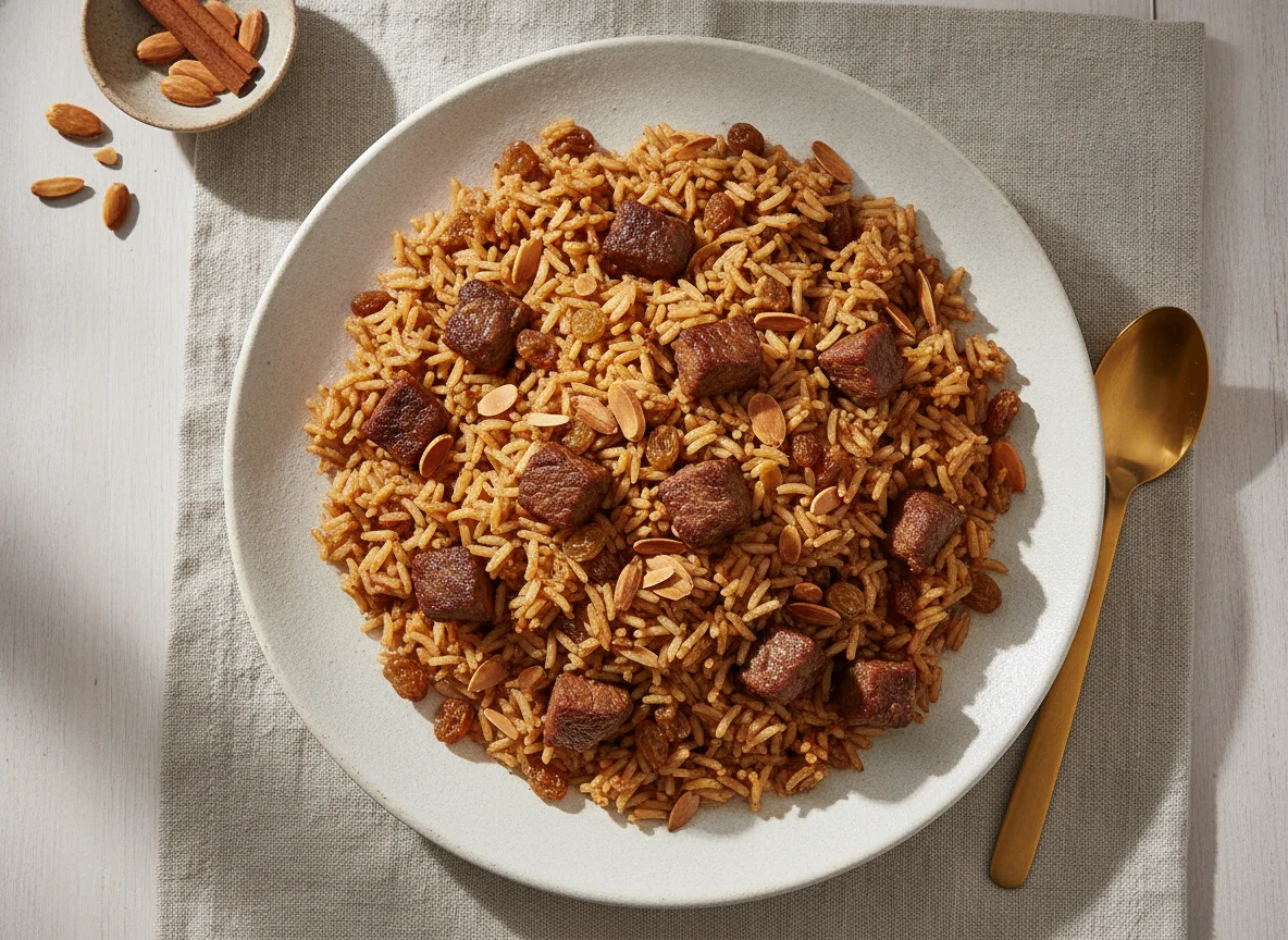 Egyptian Rice with Meat and Nuts (Roz Bel Khalta) photo