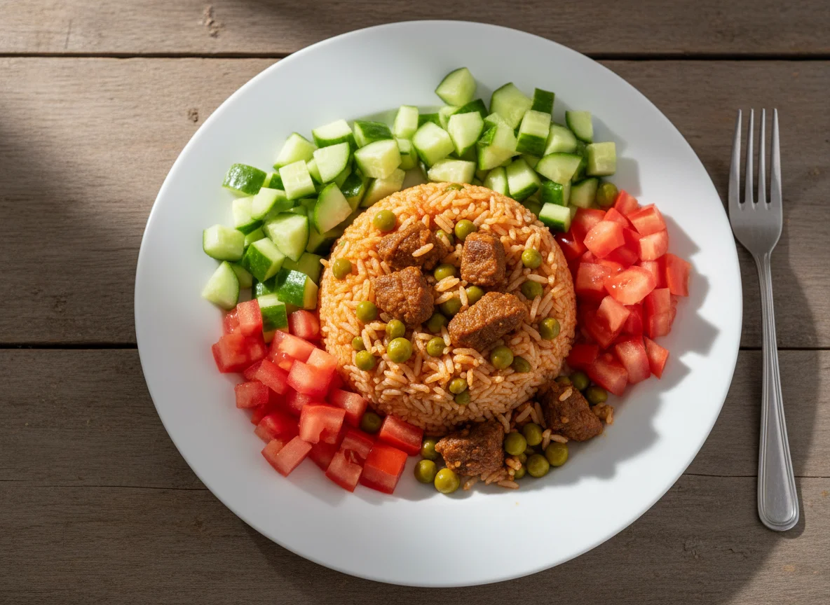 Egyptian Rice with Meat and Vegetables photo