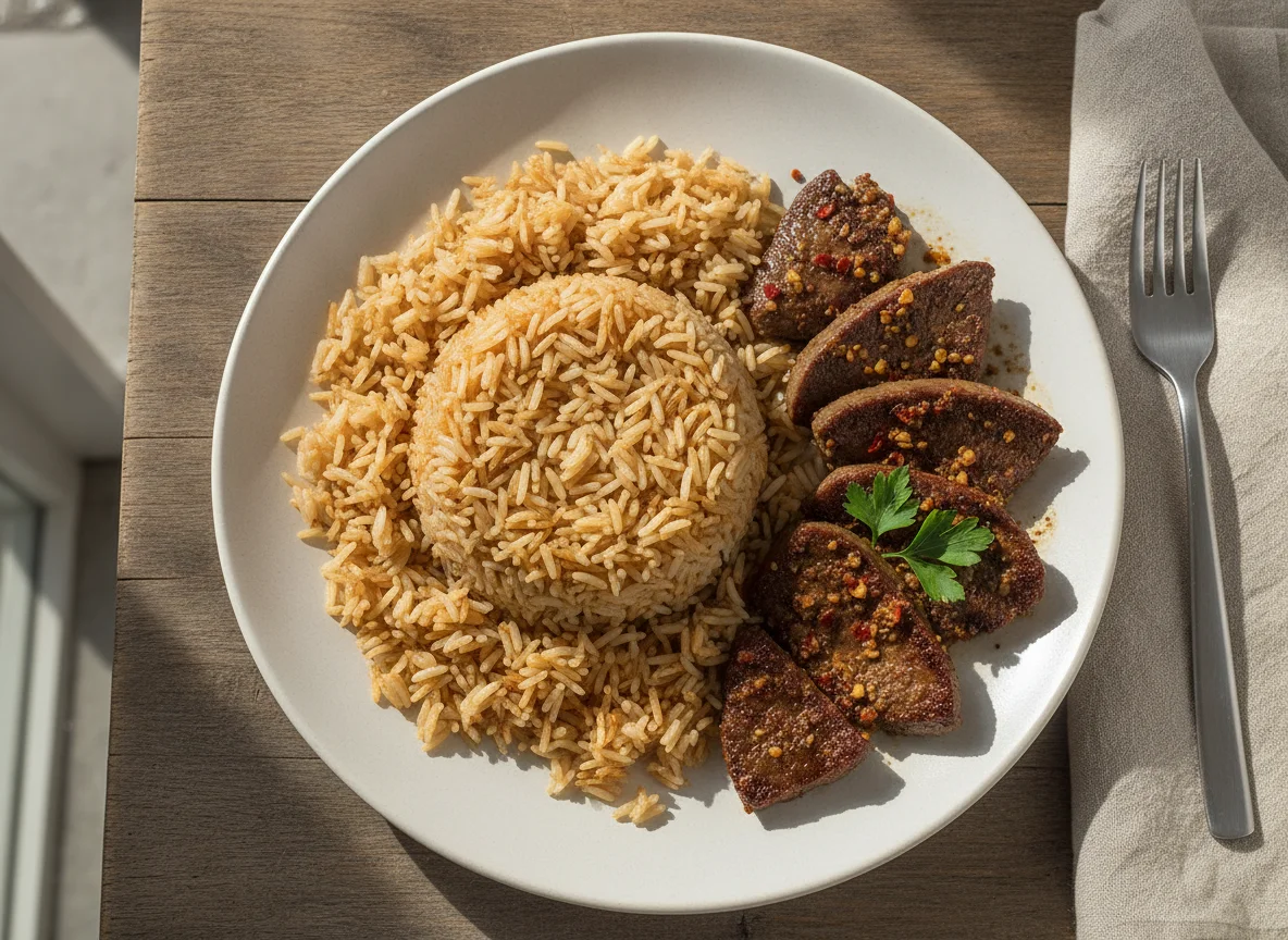 Egyptian Rice with Vermicelli and Beef Liver photo