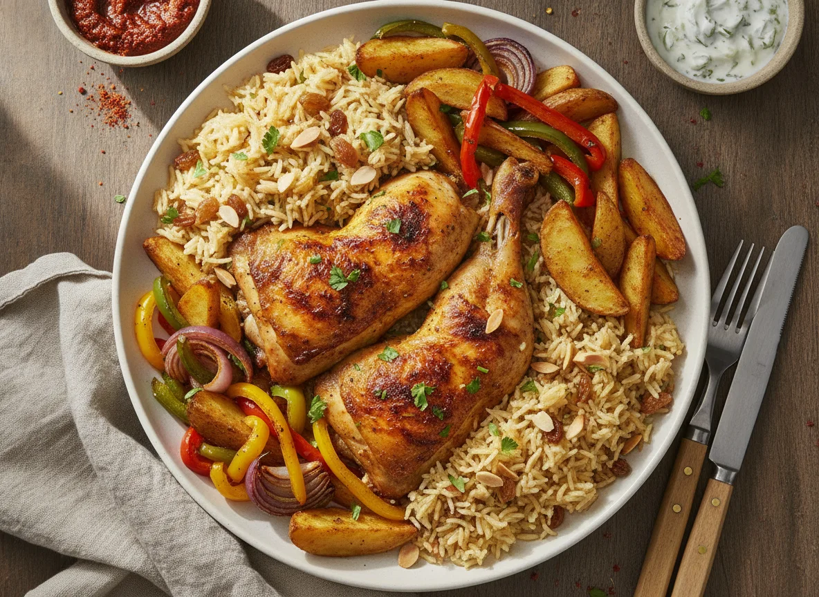 Egyptian Roasted Chicken with Rice and Potatoes photo