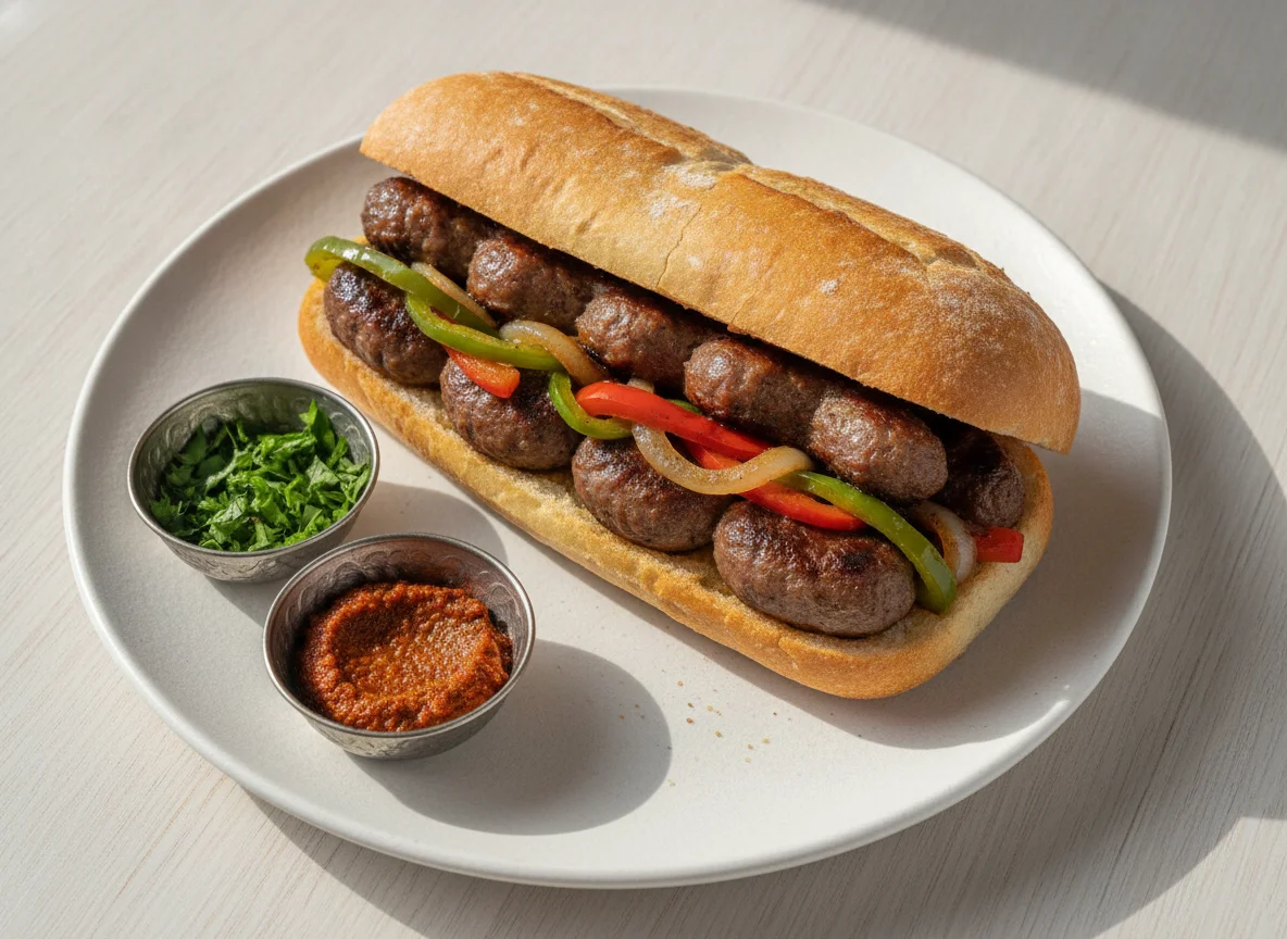 Egyptian Sausage Sandwich (Sogoq) photo