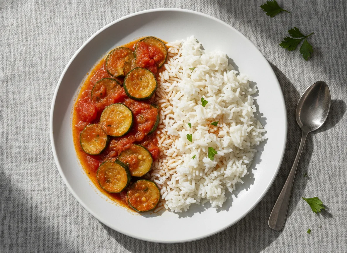 Egyptian Zucchini Stew with White Rice photo