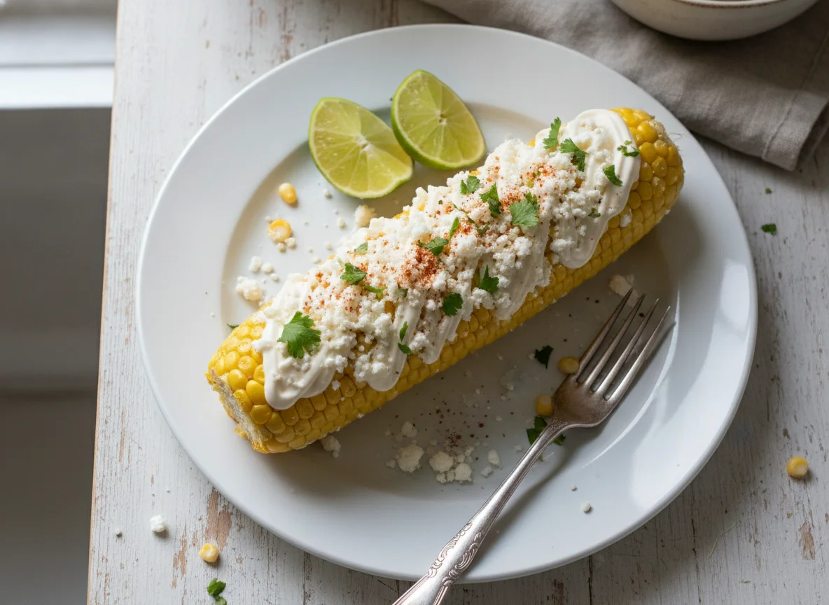 Elote (Corn on the Cob) with Mayonnaise and Cheese photo