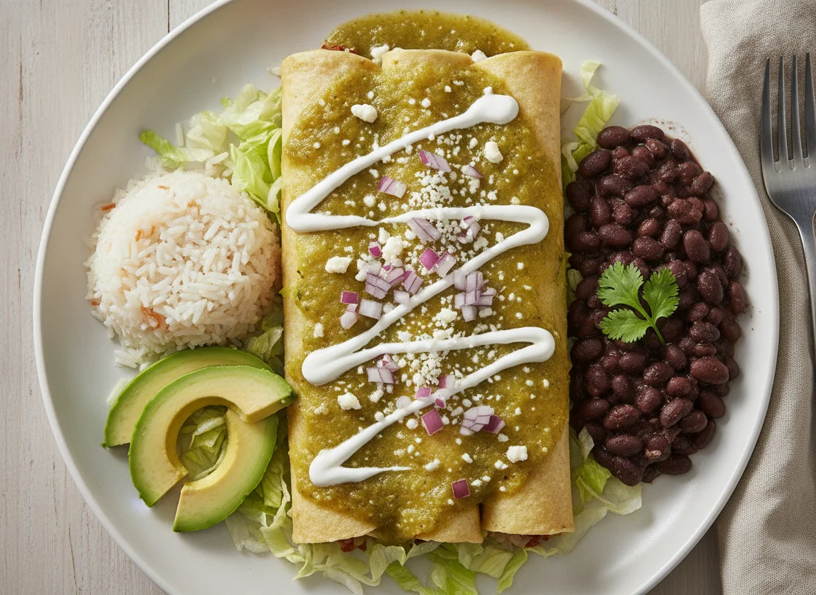 Enchiladas with Rice and Black Beans photo