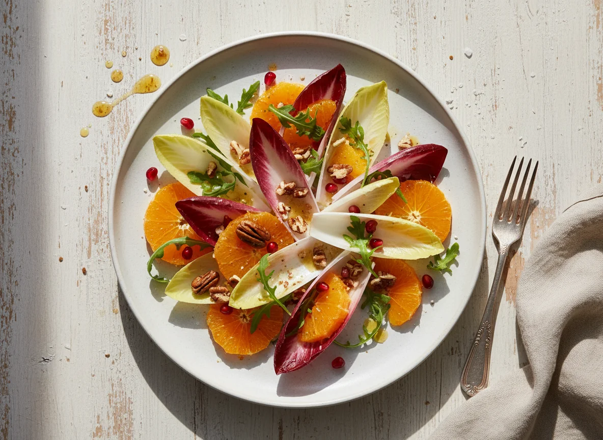 Endive and Orange Salad with Pecans and Pomegranate photo