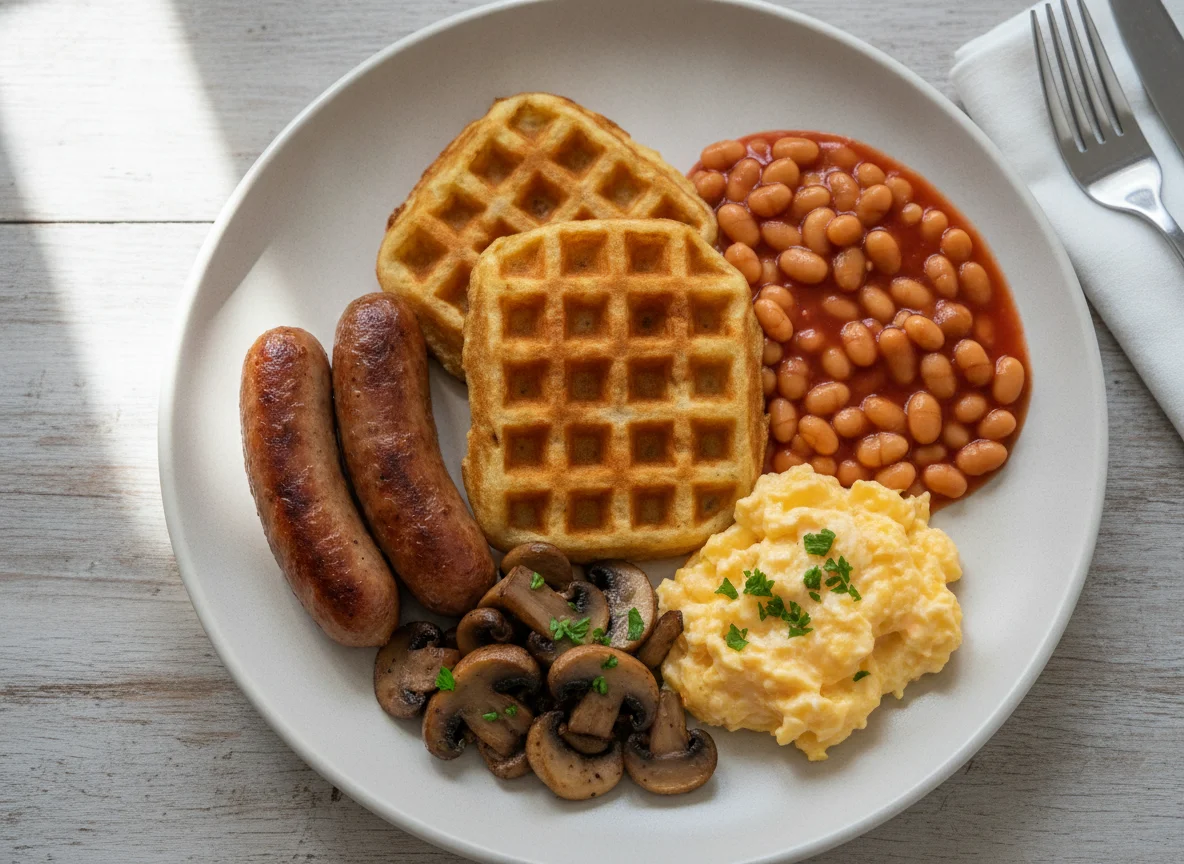 English Breakfast with Potato Waffles photo