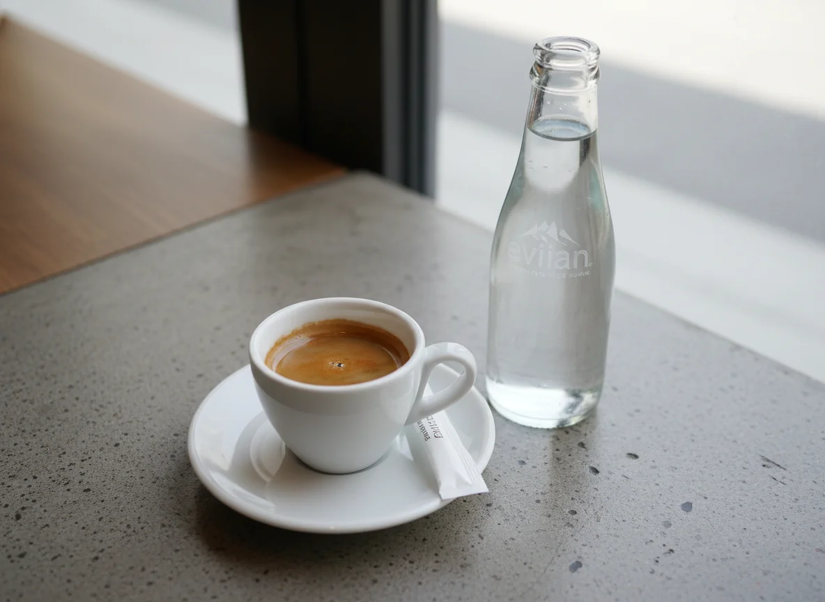 Espresso and Bottled Water photo