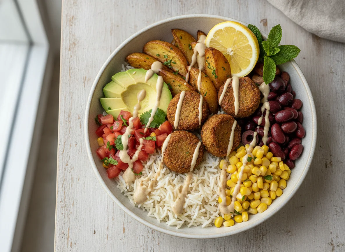 Falafel and Rice Buddha Bowl photo