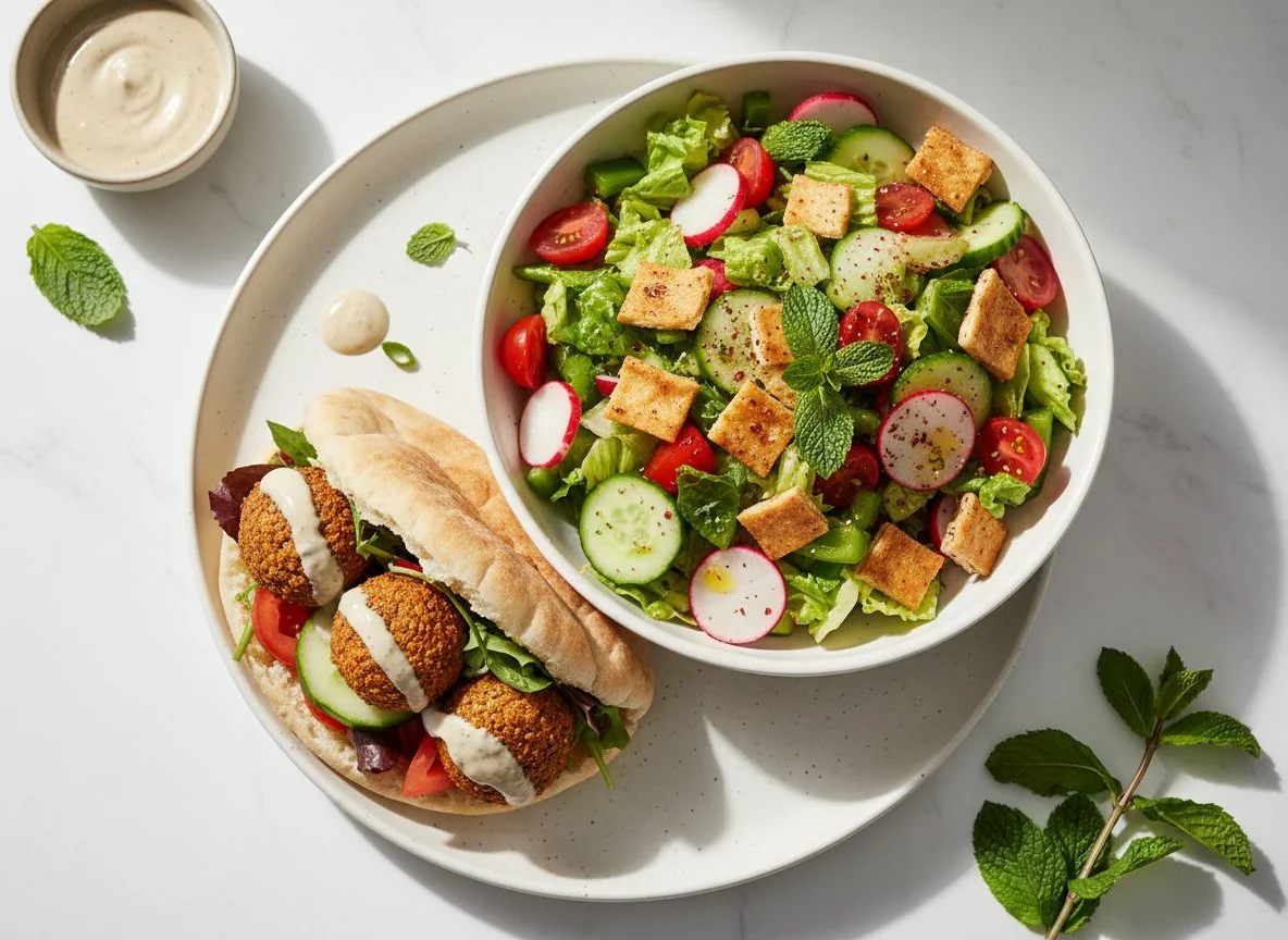 Falafel Pita with Fattoush Salad photo