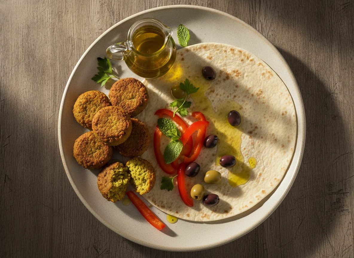 Falafel wrap ingredients photo