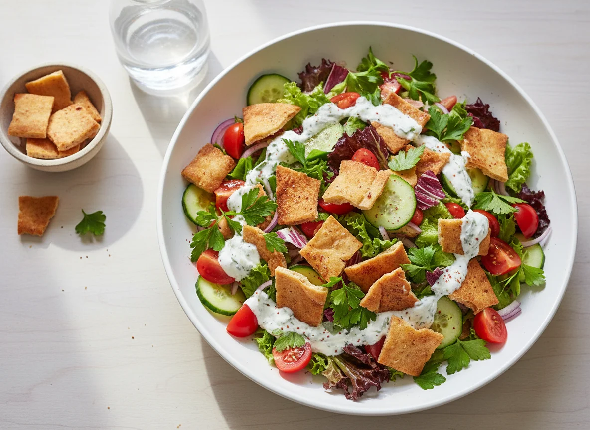 Fattoush-style Salad with Fried Bread photo