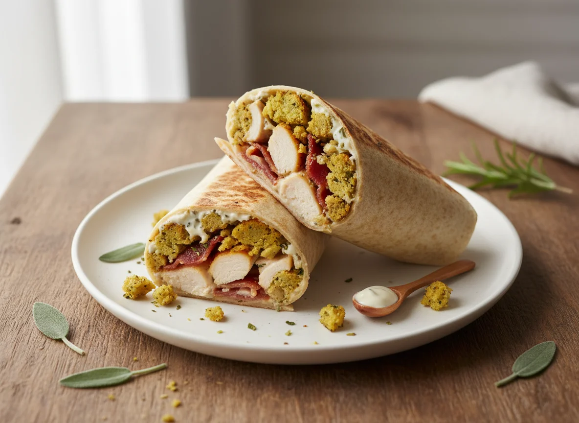Festive Chicken, Bacon and Stuffing Wrap photo