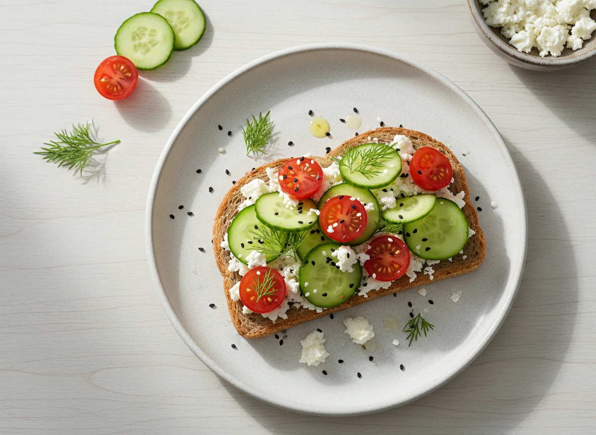 Feta and Vegetable Toast photo