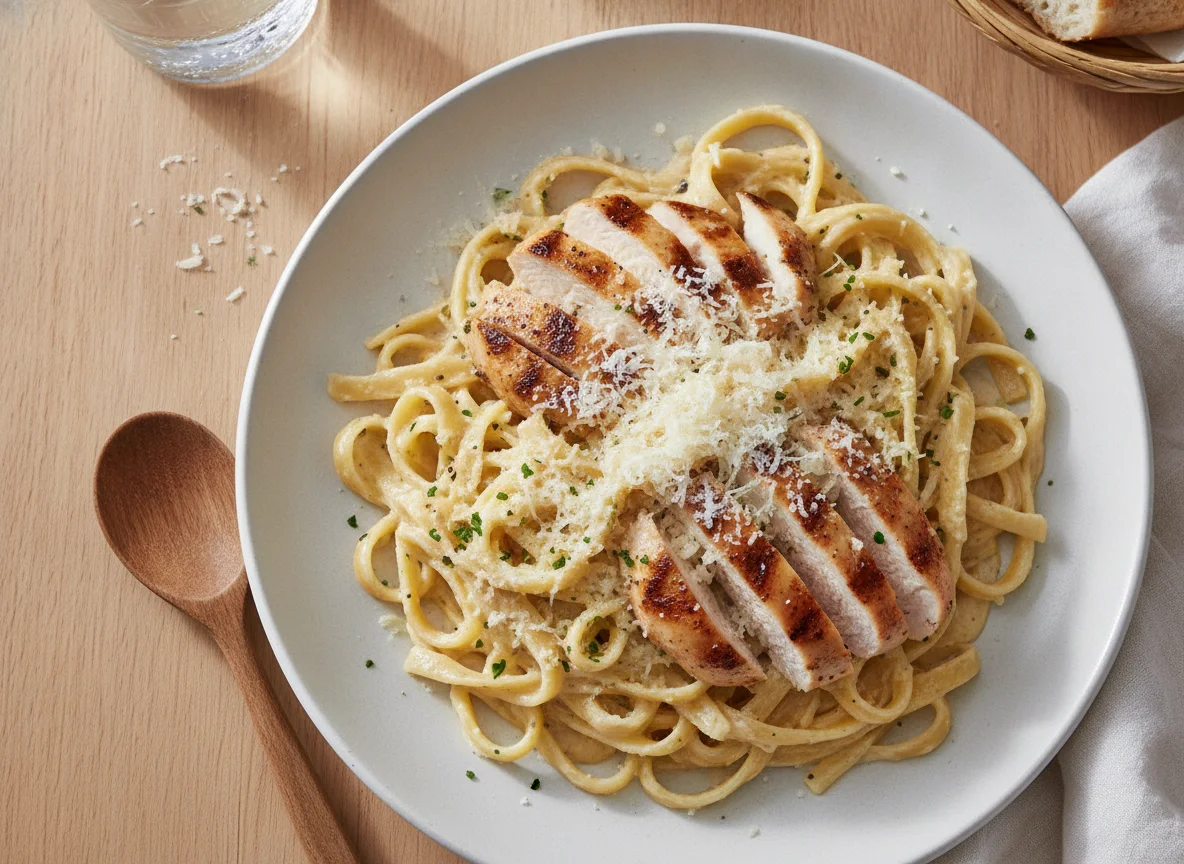 Fettuccine Alfredo with Chicken photo