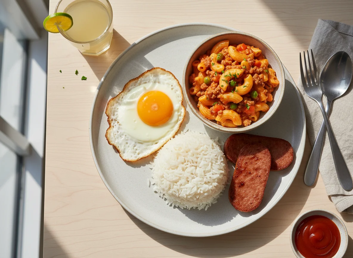 Filipino Breakfast with Macaroni photo