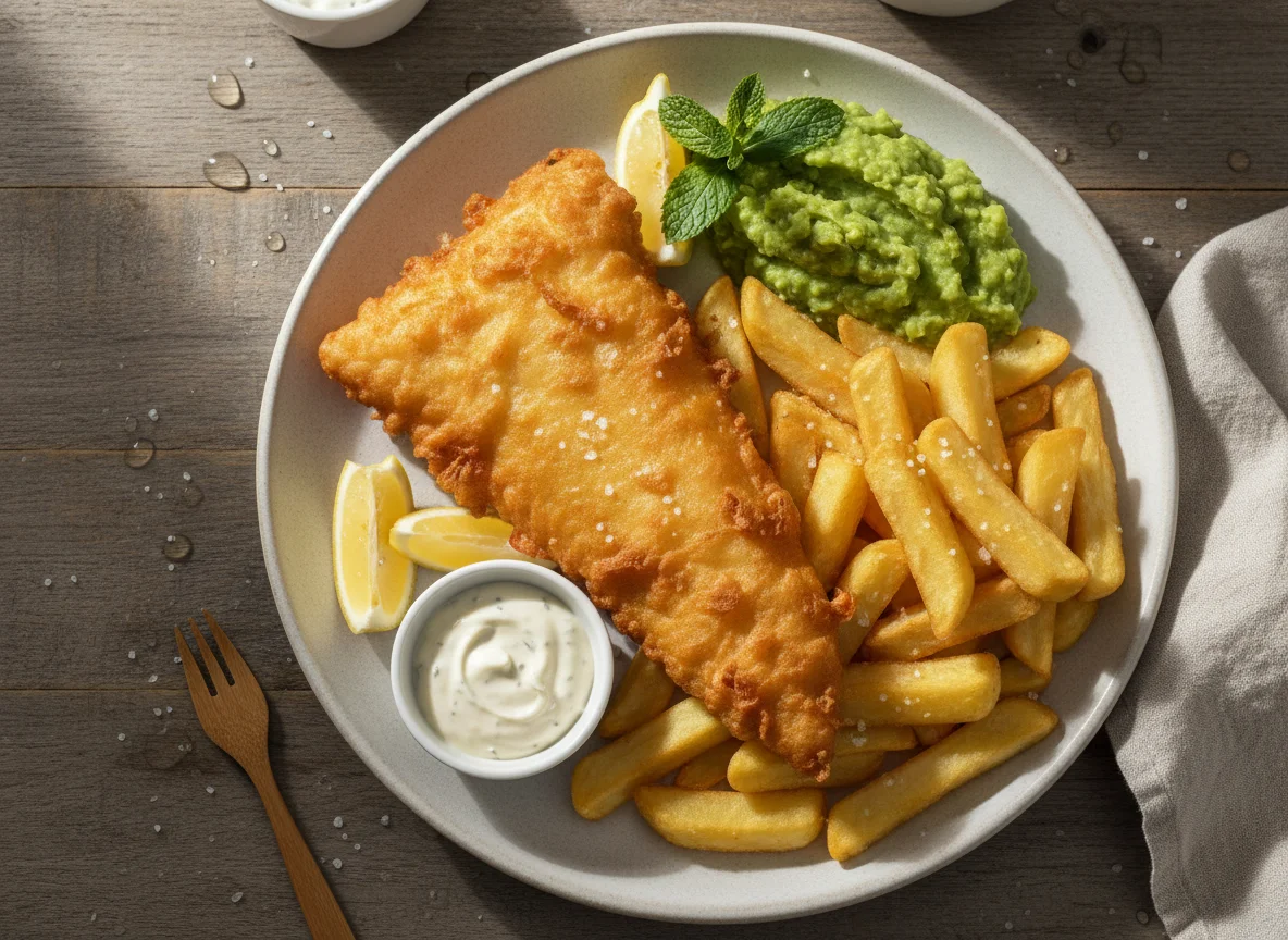 Fish and Chips with Mushy Peas photo
