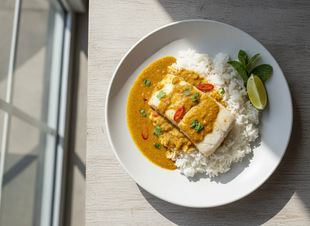 Fish and Rice with Curry Sauce photo