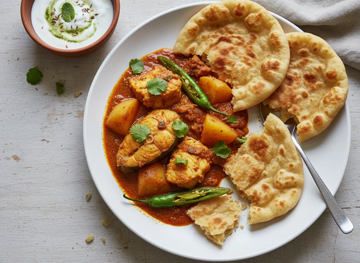 Fish Curry with Roti photo