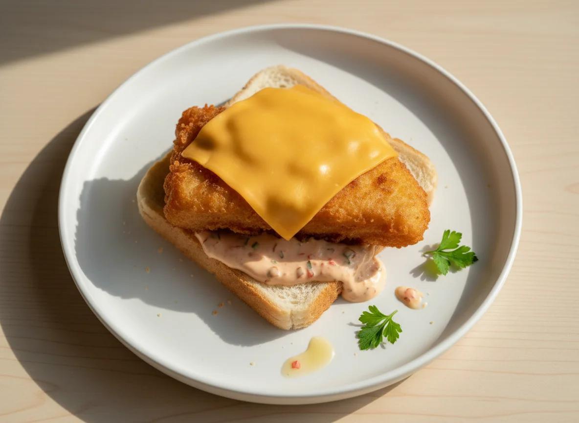 Fish fillet sandwich with fried fish photo