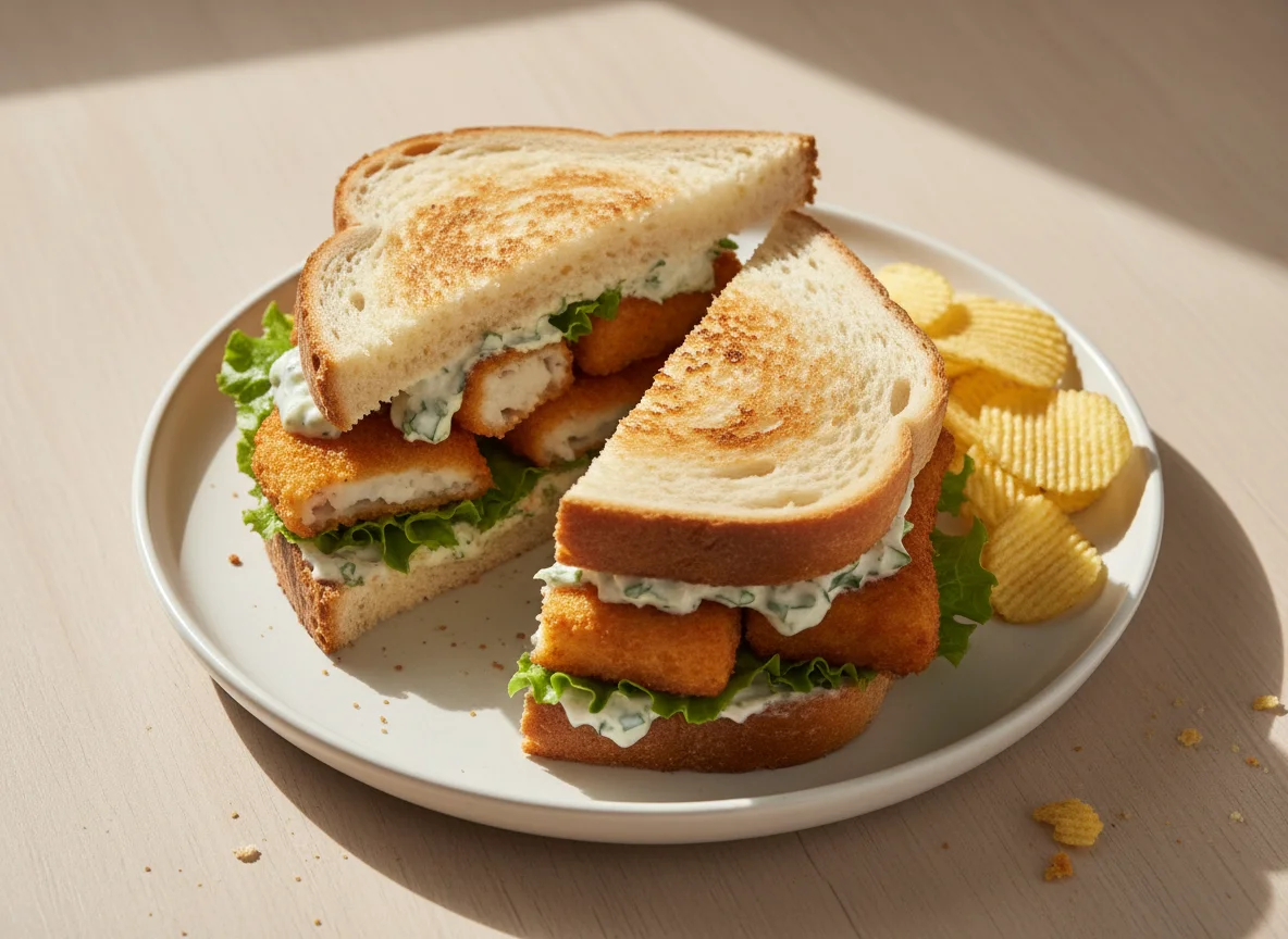 Fish Finger Sandwich with Crisps photo
