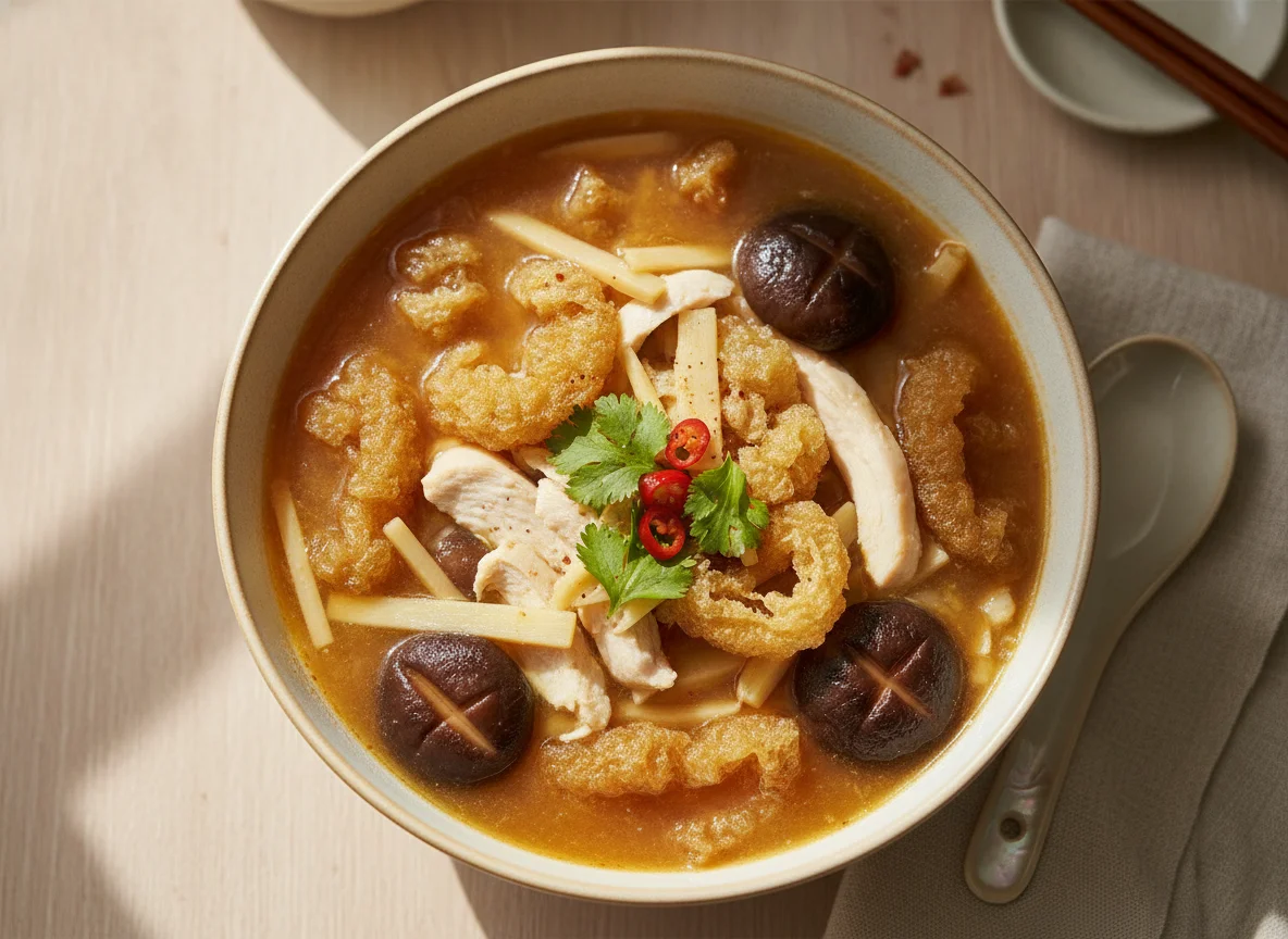 Fish Maw Soup with Chicken and Bamboo Shoots photo