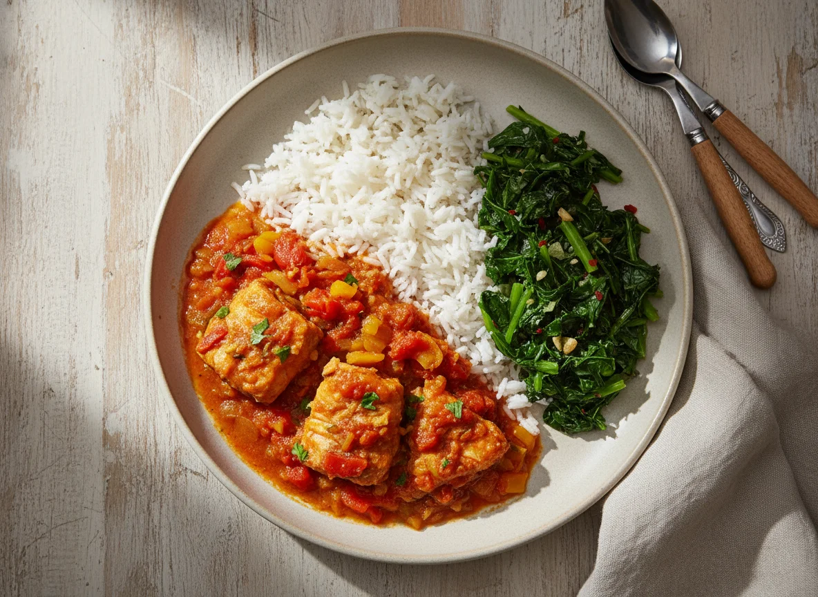 Fish Stew with Rice and Sukuma Wiki photo
