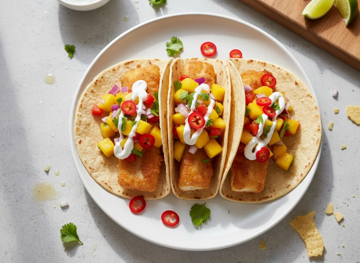 Fish Tacos with Mango Salsa photo